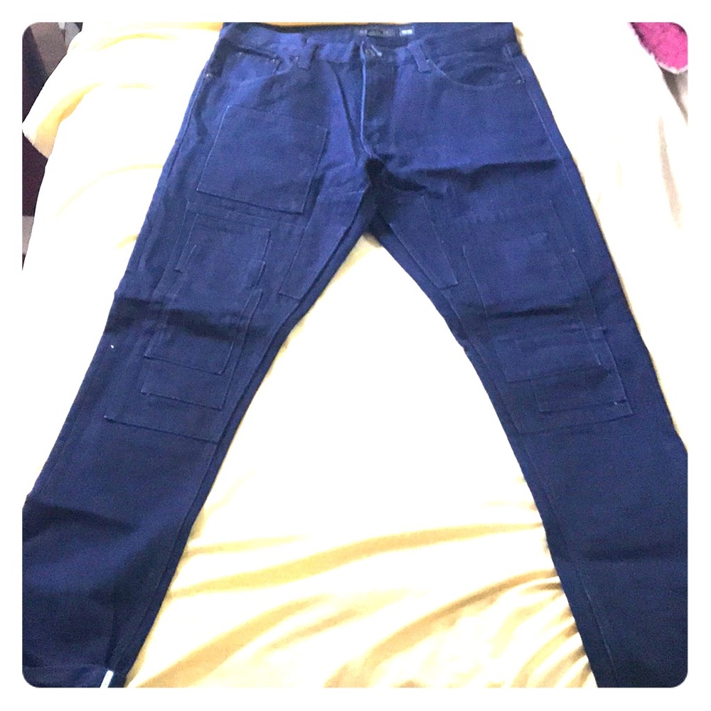 Beautiful Deep Blue Decibel Patchwork Jeans